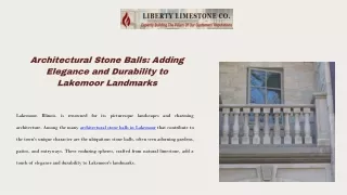 Architectural Stone Balls: Elegance and Durability to Lakemoor Landmarks