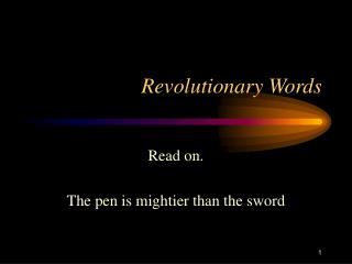 Revolutionary Words