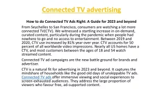 Connected TV advertising