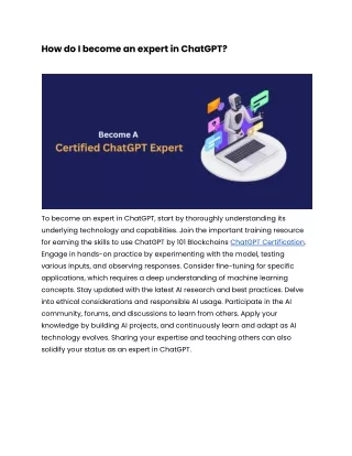 How do I become an expert in ChatGPT_