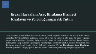 Ercan Havaalanı Araç Kiralama Hizmeti Kiralayın ve Yolculuğunuzu Şık Tutun