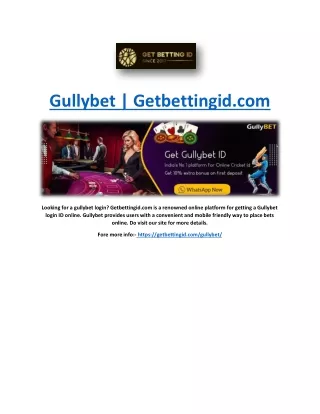 Gullybet | Getbettingid.com