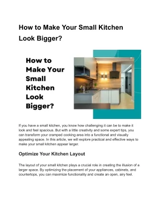 How to Make Your Small Kitchen Look Bigger