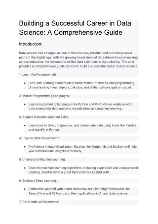 Building a Successful Career in Data Science_ A Comprehensive Guide - Uncodemy