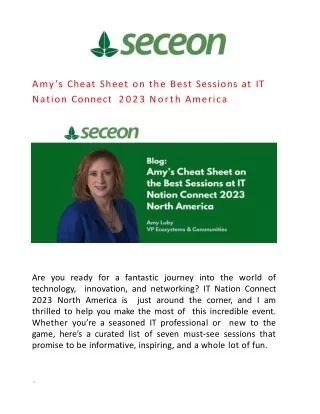 Amy’s Cheat Sheet on the Best Sessions at IT Nation Connect 2023 North America - Seceon