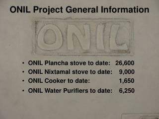 ONIL Project General Information
