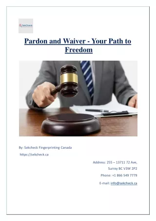 Pardon and Waiver - Your Path to Freedom