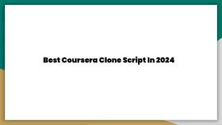 Best Coursera Clone Script In 2024