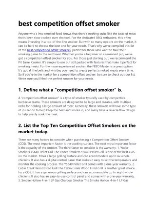 06. best competition offset smoker