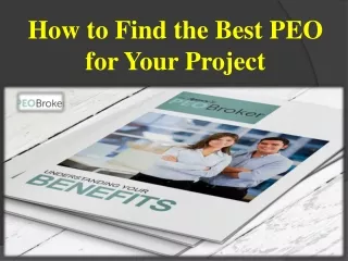 How to Find the Best PEO for Your Project