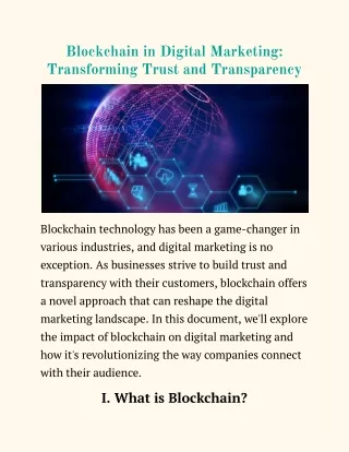 Blockchain in Digital Marketing_ Transforming Trust and Transparency