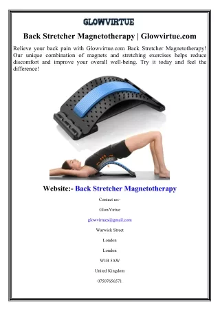 Back Stretcher Magnetotherapy  Glowvirtue.com