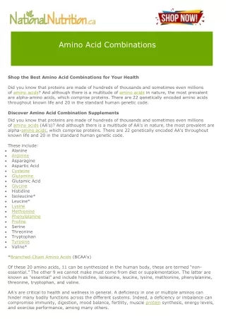 Amino Acid Combinations