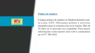 Polines de madera l Madereriaelsalto.com