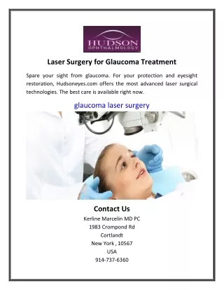 Laser Surgery for Glaucoma Treatment