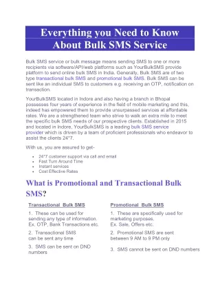 Everything you Need to Know About Bulk SMS Service