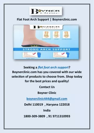 Flat Foot Arch Support | Boynerclinic.com