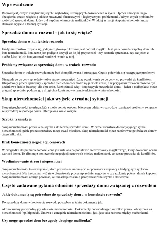 Sprzedaż domu związana z rozwodem? Skup nieruchomości jako wyjście z trudnej syt