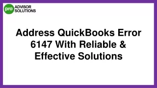 A Swift Solution For Resolving QuickBooks Error 6147