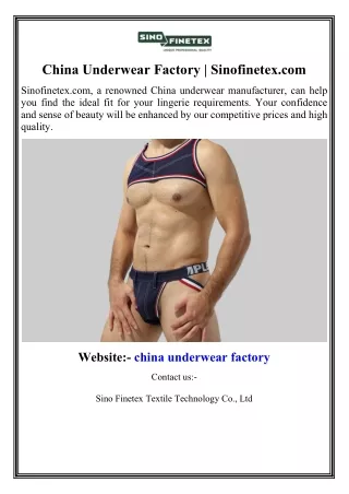 China Underwear Factory Sinofinetex.com