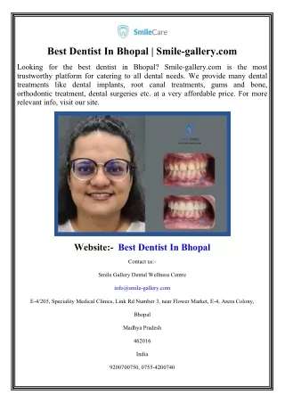 Best Dentist In Bhopal  Smile-gallery.com