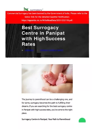 Best Surrogacy Centre in Panipat with High Success Rates