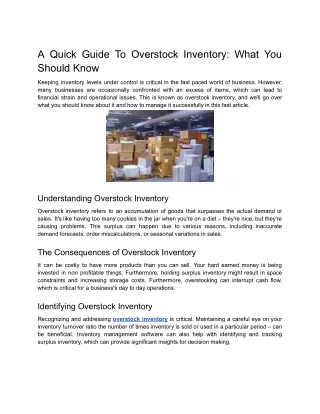 A Quick Guide To Overstock Inventory_ What You Should Know