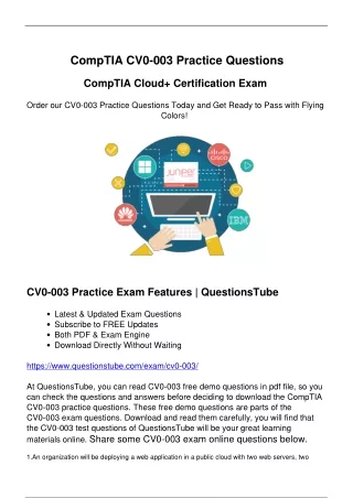 CompTIA CV0-003 Exam Questions ($29.99) - Save Valuable Time and Money