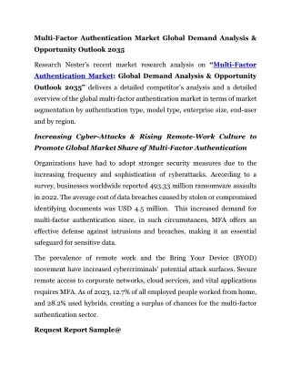 Multi-Factor Authentication Market Global Demand Analysis & Opportunity Outlook