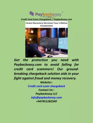 Credit Card Scam Chargeback  Paybackeasy.com