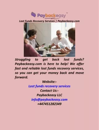 Lost Funds Recovery Services  Paybackeasy.com
