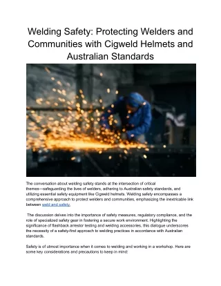 Welding Safety_ Protecting Welders and Communities with Cigweld Helmets and Australian Standards