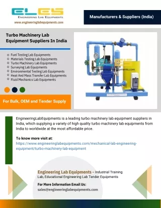 Turbo Machinery Lab Equipment Suppliers In India