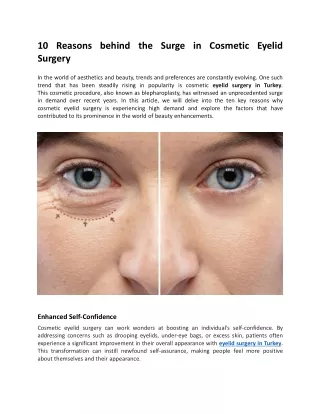 10 Reasons Behind the Surge in Cosmetic Eyelid Surgery