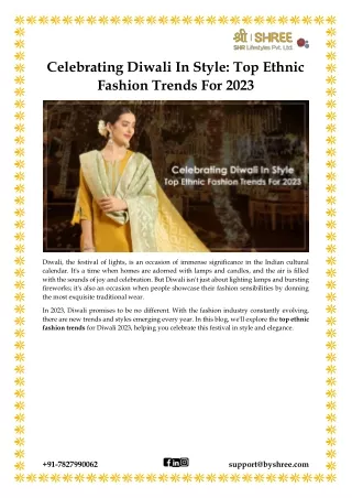 Celebrating Diwali In Style: Top Ethnic Fashion Trends For 2023