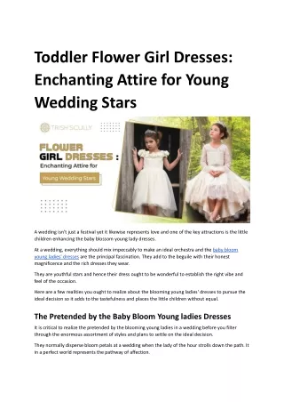 Toddler Flower Girl Dresses_ Enchanting Attire for Young Wedding Stars.docx