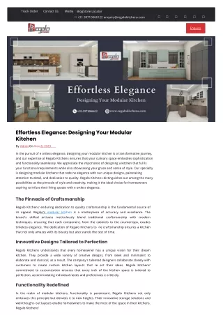 Effortless Elegance: Designing Your Modular Kitchen