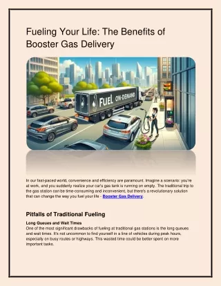 Fueling Your Life: The Benefits of Booster Gas Delivery