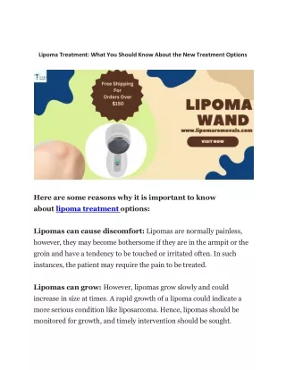 Lipoma Treatment What You Should Know About the New Treatment Options