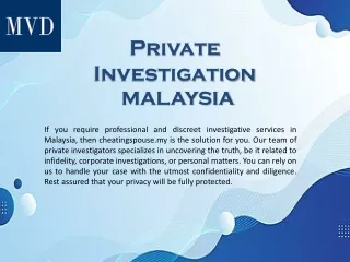 Private Investigation Malaysia