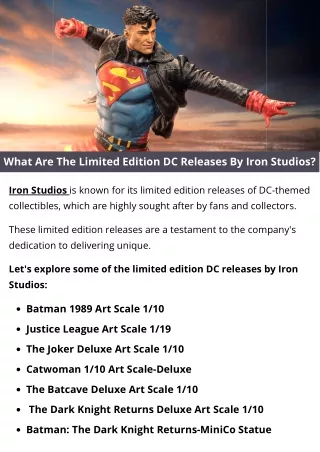 What Are The Limited Edition DC Releases By Iron Studios