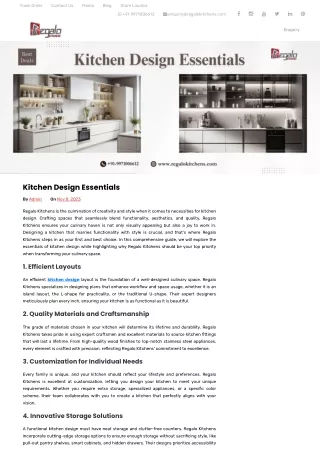 Kitchen Design Essentials - Regalo Kitchens