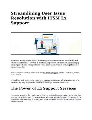 Streamlining User Issue Resolution with ITSM L2 Support