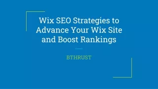 Wix SEO Strategies