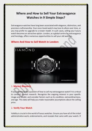 9 Simple Steps to Successfully Sell Your Luxury Watches Where and How_Buy My Diamond