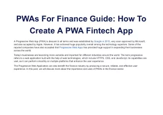 PWAs For Finance Guide_ How To Create A PWA Fintech App