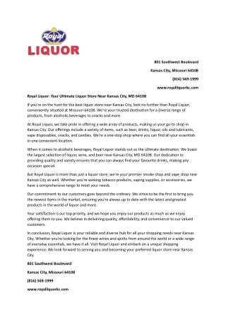 Royal Liquor pdf