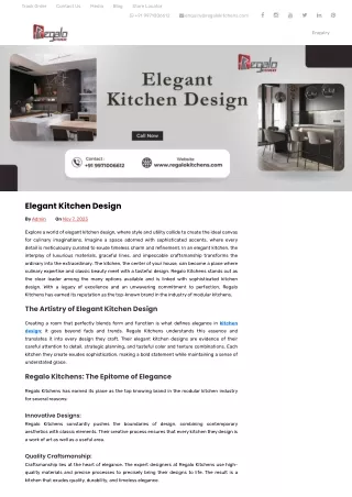Regalo Kitchens, a leader of elegant kitchen design, offers timeless elegance_