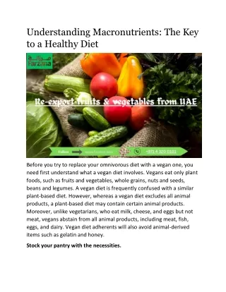 Understanding Macronutrients: The Key to a Healthy Diet