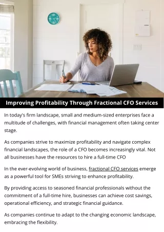 Improving Profitability Through Fractional CFO Services